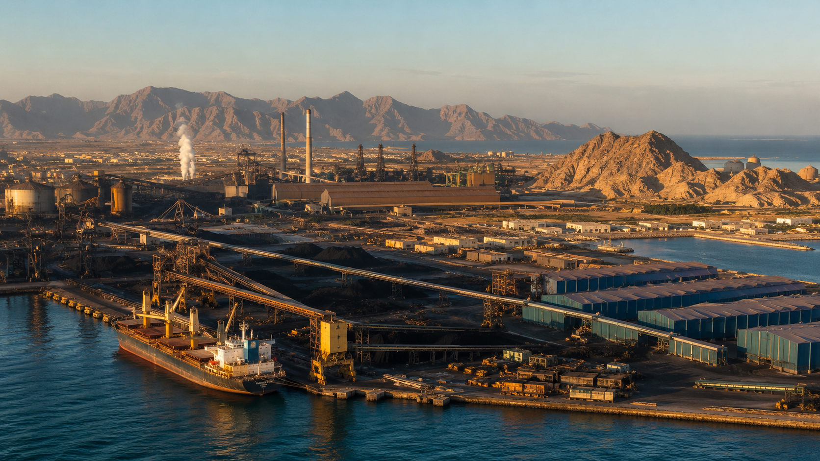 Aerial view of Sohar Port and Freezone
